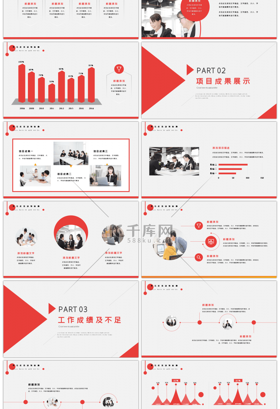 简约商务风年终述职工作报告PPT模版