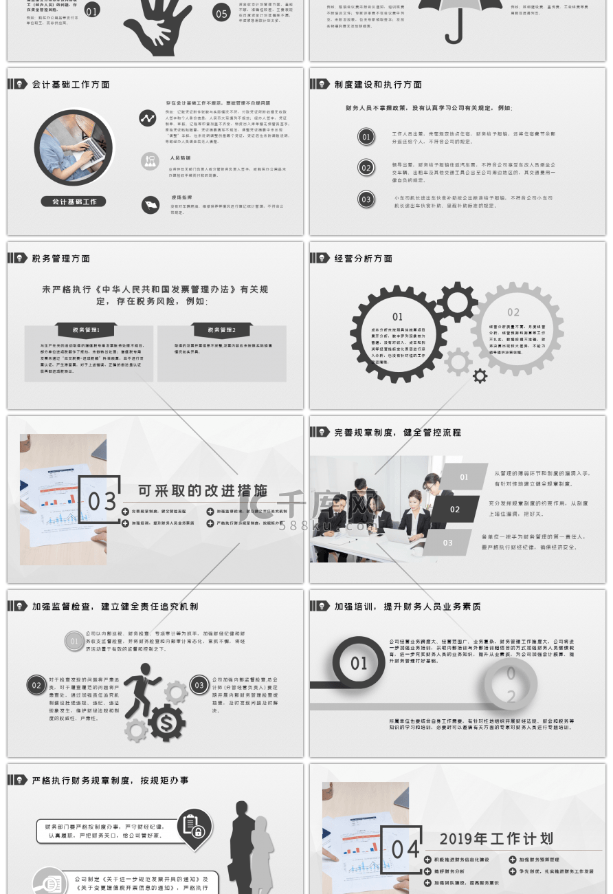 2019财务部工作汇报计划总结PPT模板