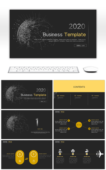 黑色黑色科技PPT模板_黑色简约商务通用PPT模板