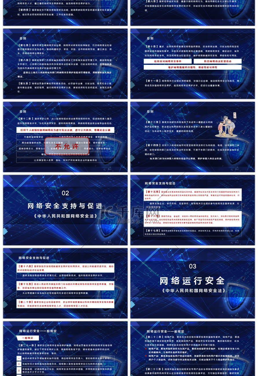 科技风格网络安全法PPT模板