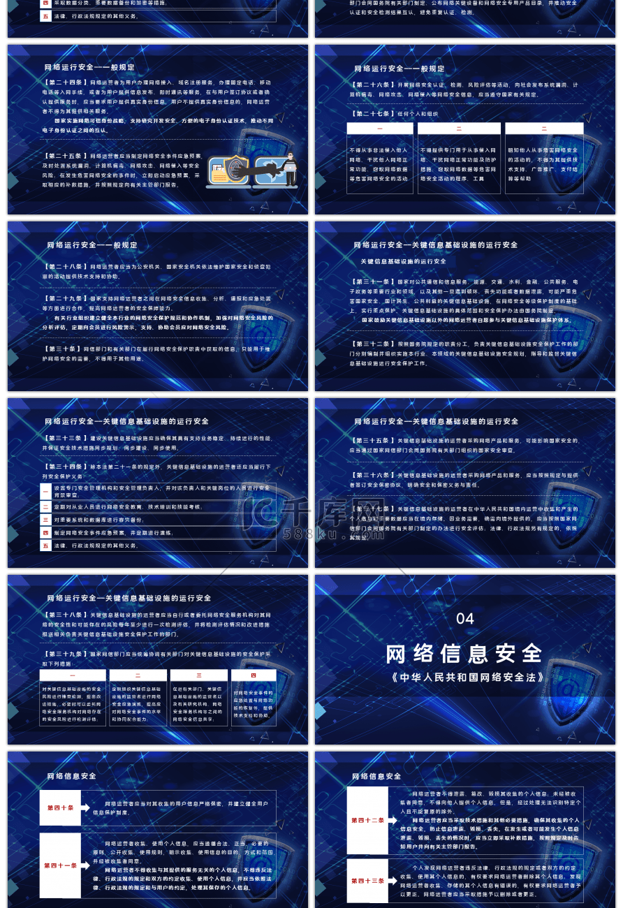 科技风格网络安全法PPT模板