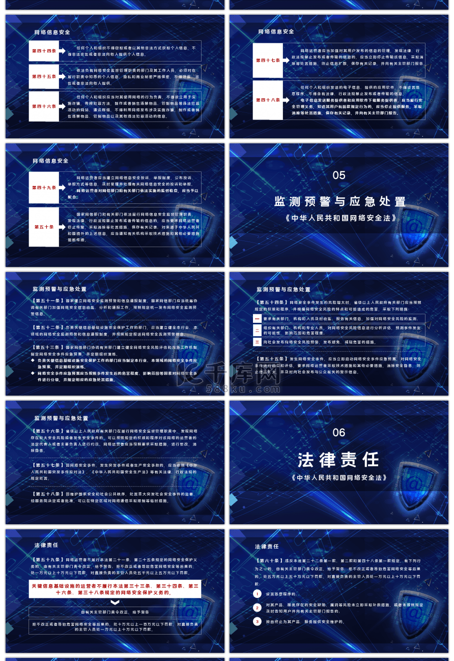 科技风格网络安全法PPT模板