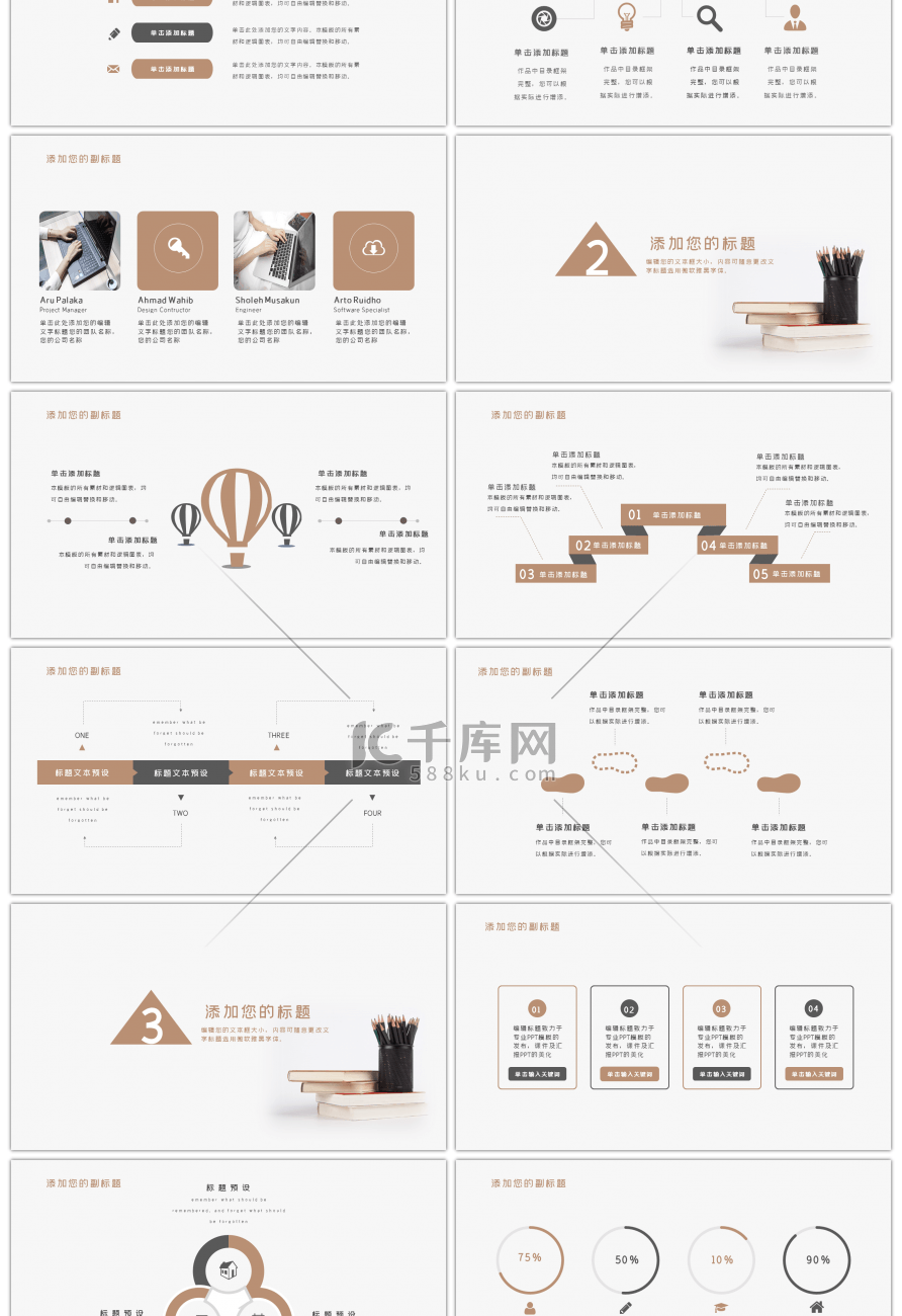 简约工作汇报总结PPT模板