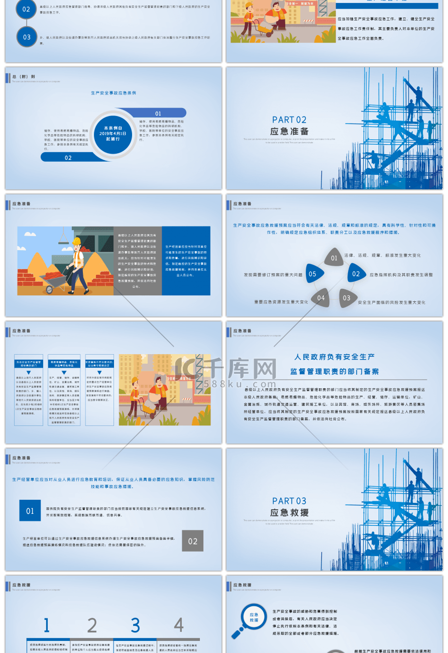 =蓝色安全生产教育培训PPT模板