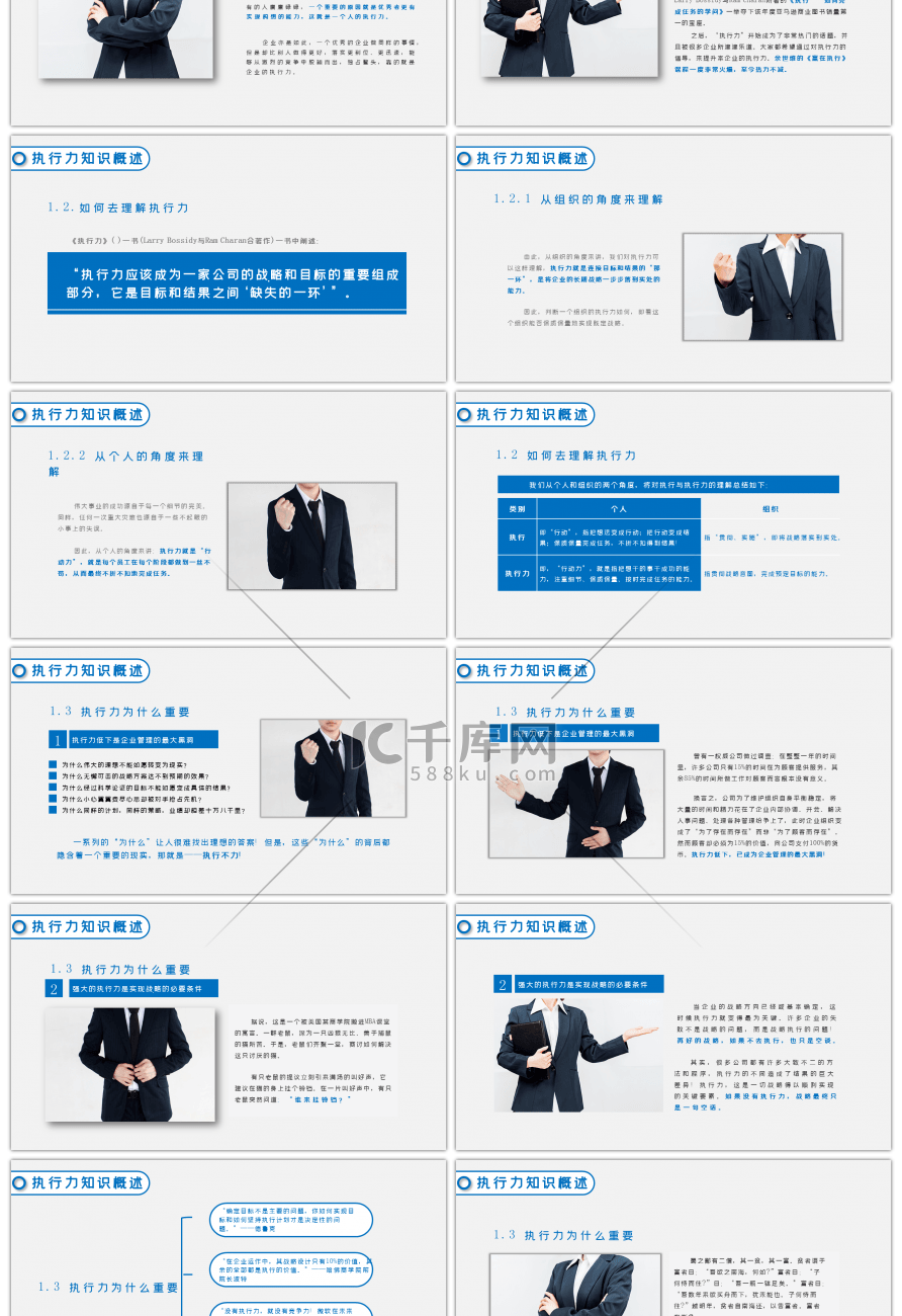 简约商务企业管理培训执行力ppt模板