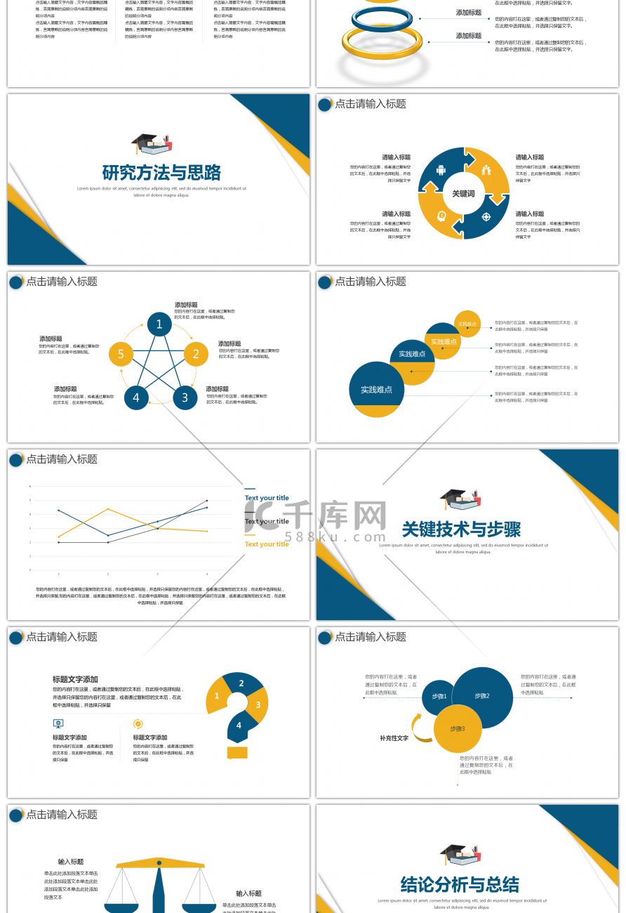 绿黄毕业答辩开题报告PPT模板