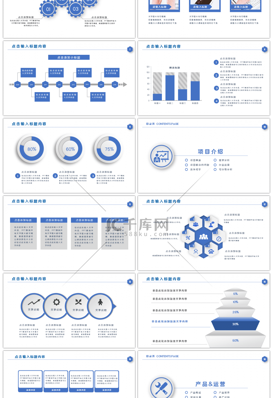 蓝色商务商业计划书PPT模板