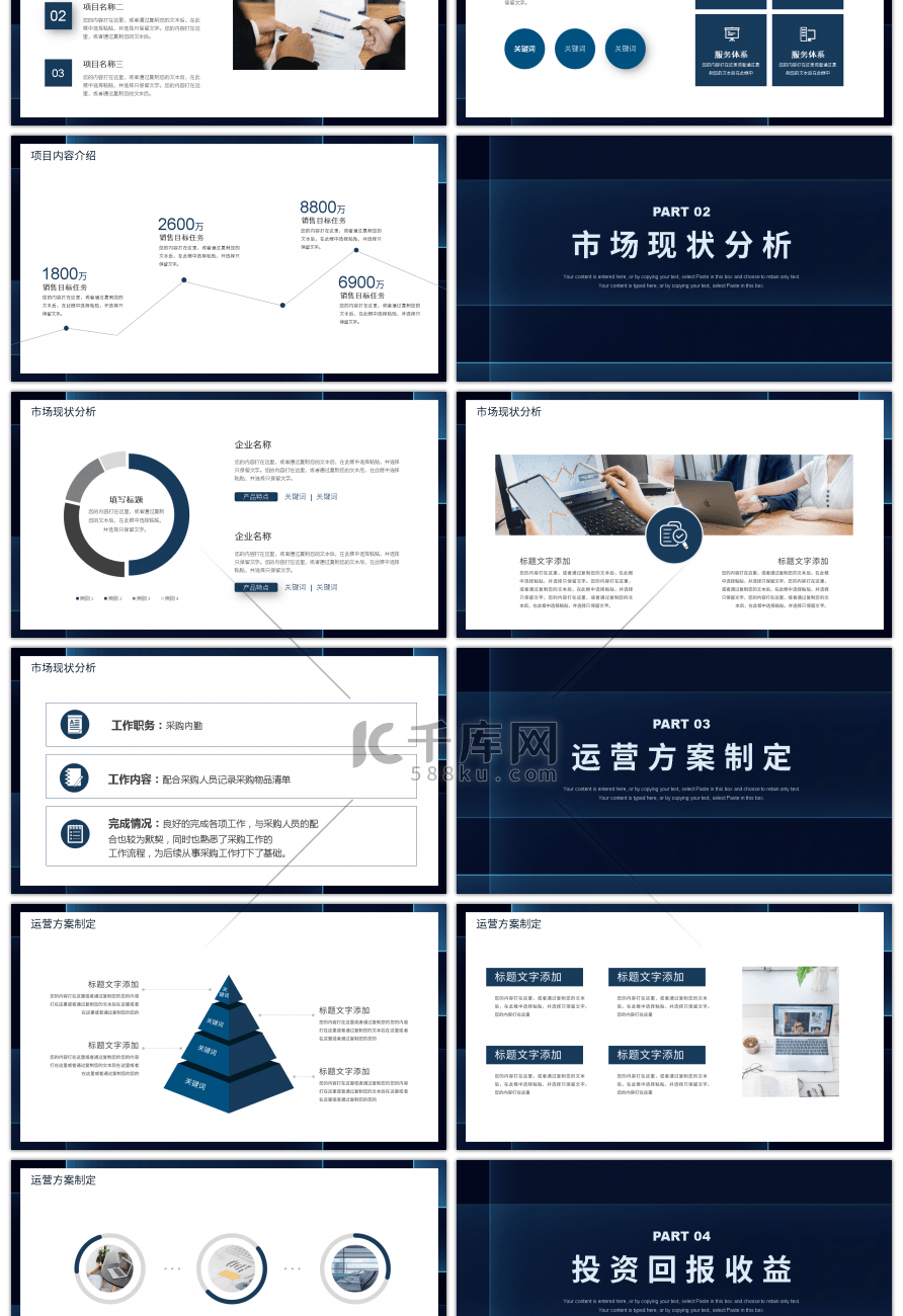 简约商务风商业项目计划书PPT模板