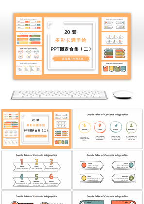 20套多彩卡通手绘趣味PPT图表合集（二）