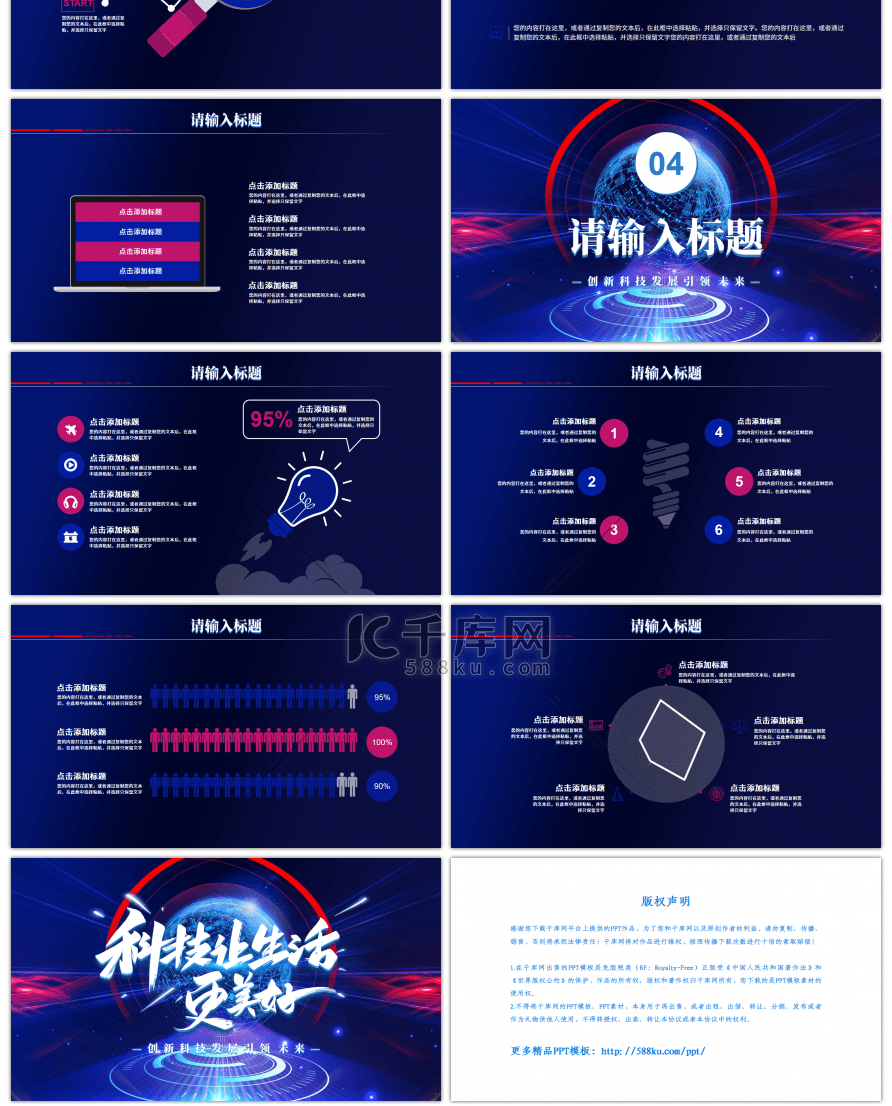 蓝色科技风科技让生活更美好PPT模板