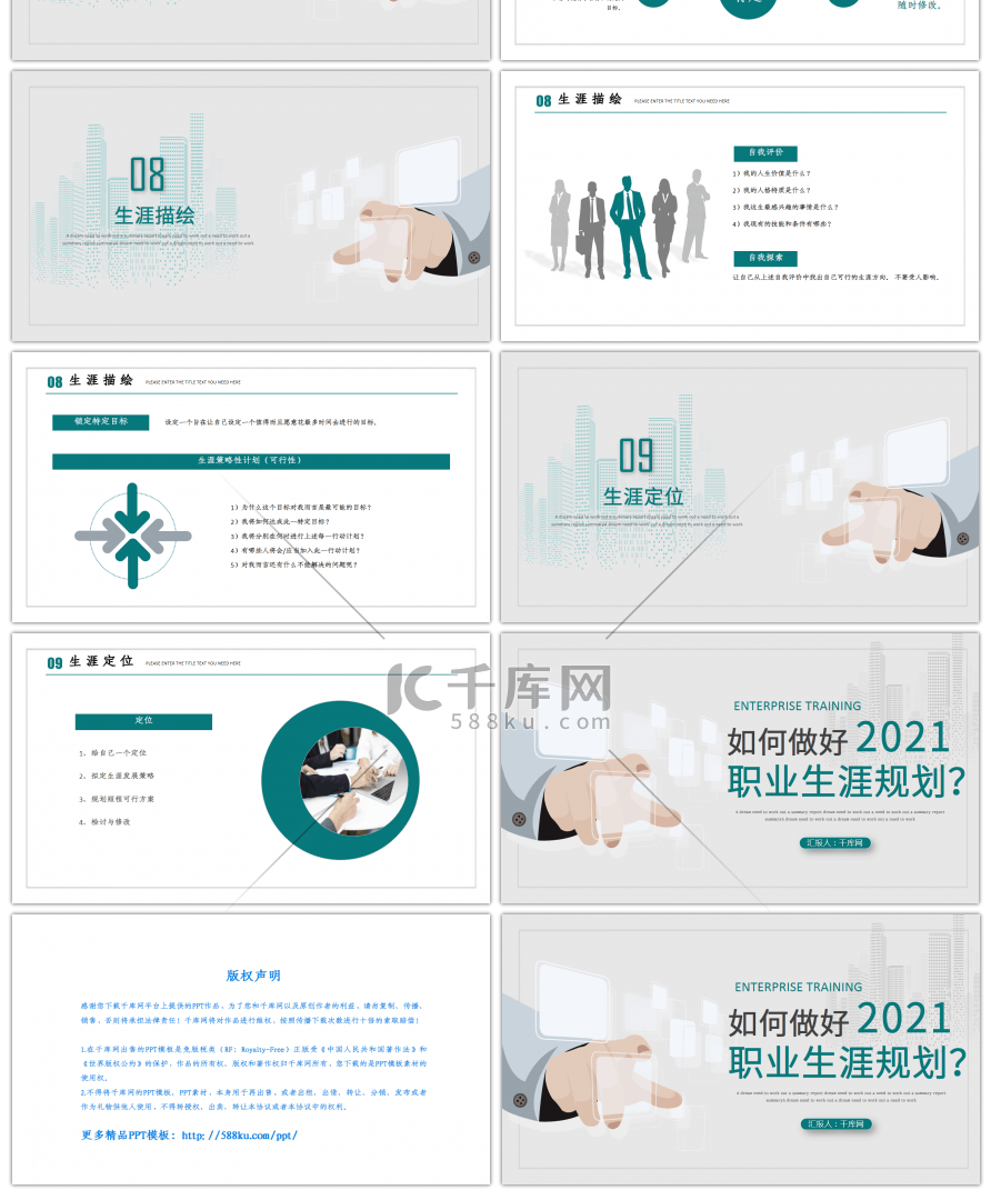 简约职业生涯规划培训PPT模板