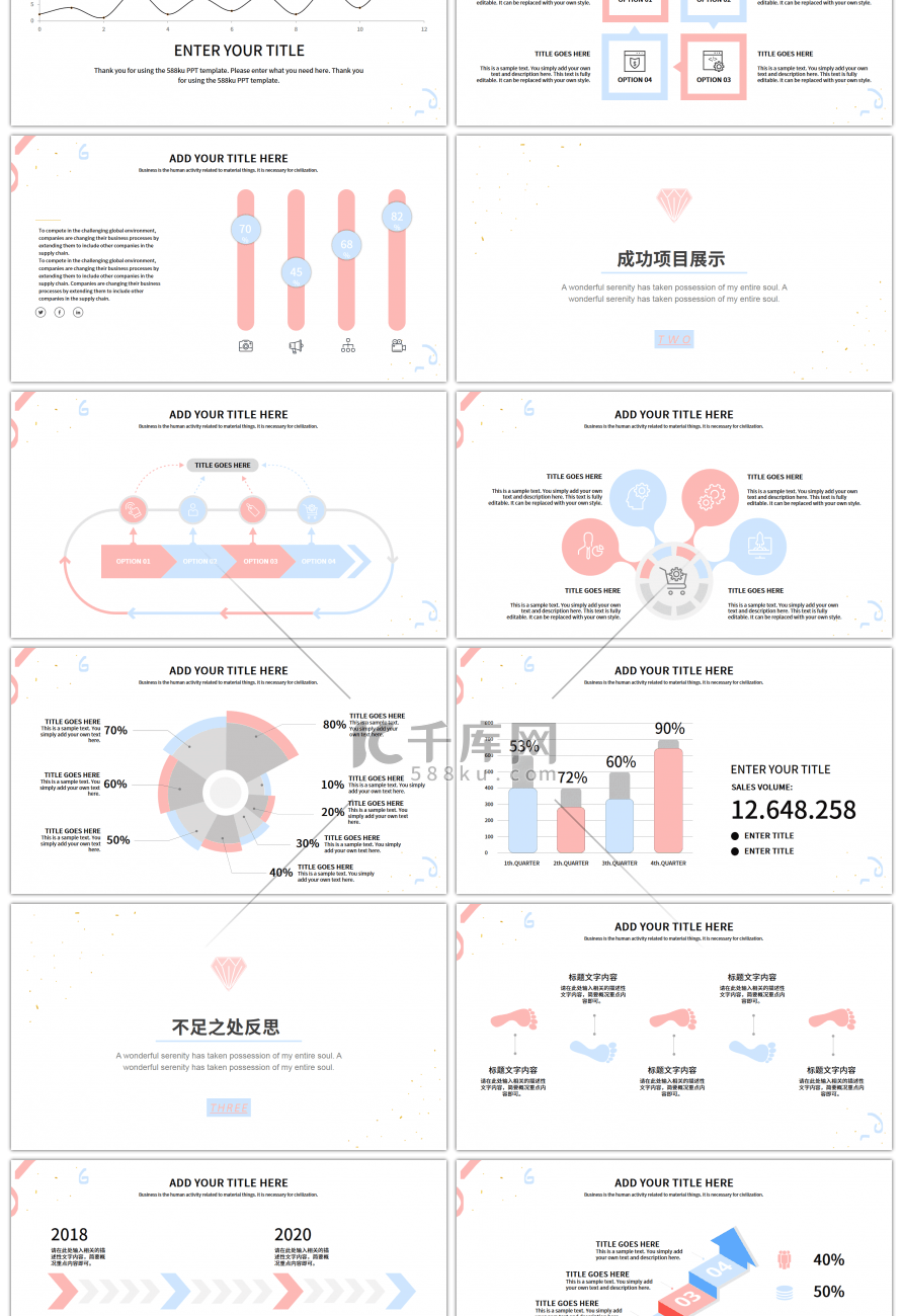 简约小清新工作汇报PPT模板