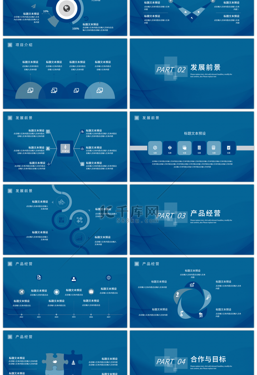 蓝色科技商业计划书PPT模板