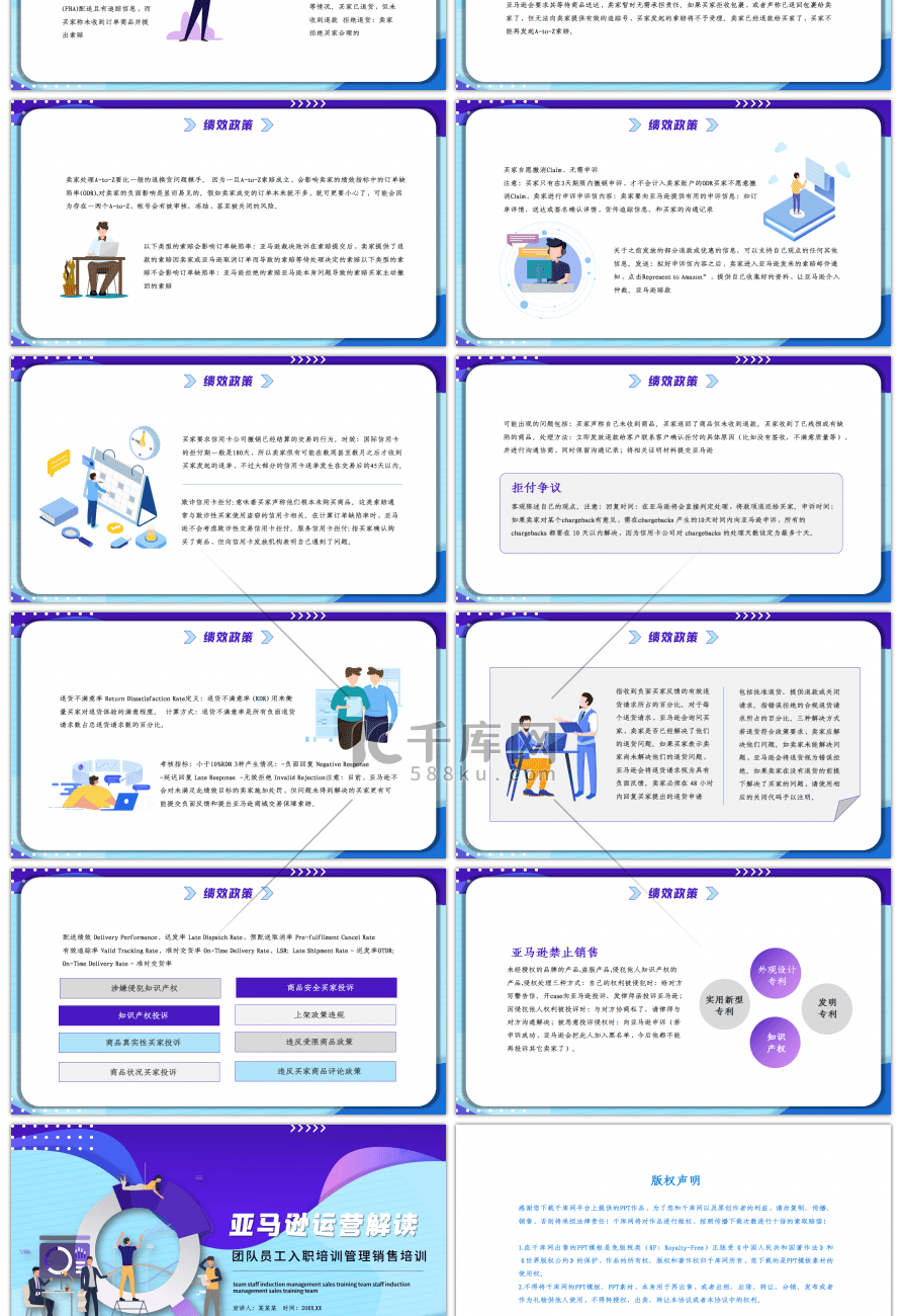 蓝色创意员工入职培训管理营销培训PPT模