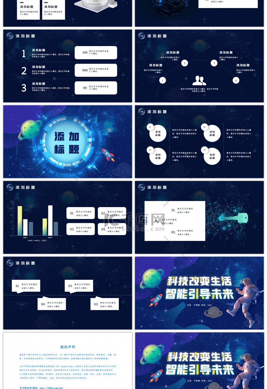 蓝色科技改变生活智能引导未来PPT模板