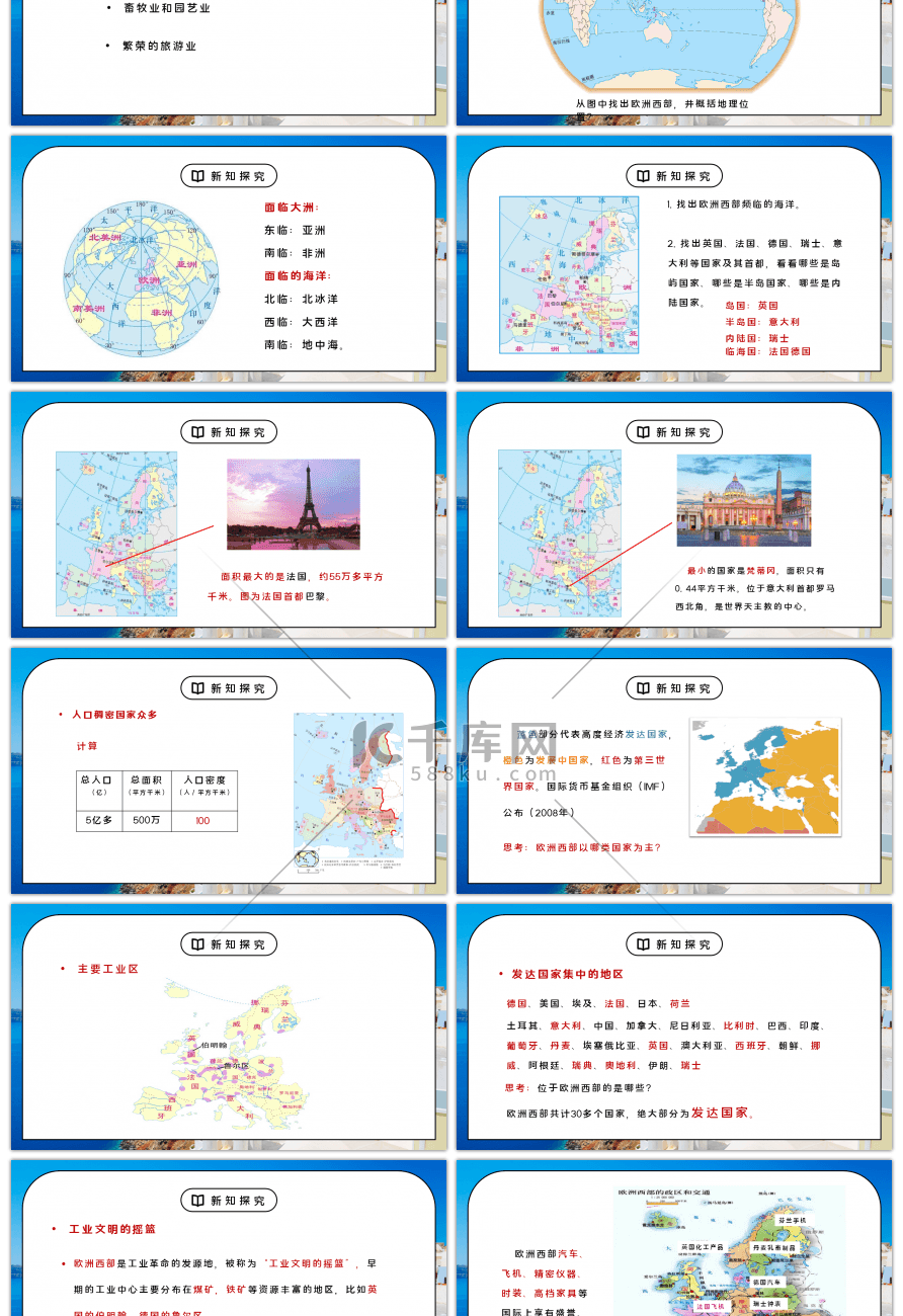 人教版七年级地理下册第三单元《东半球其他的地区和国家-欧洲西部》 第一课时PPT课件