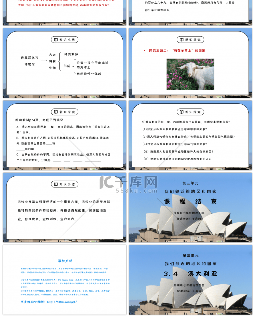 人教版七年级地理下册第三单元《东半球其他的地区和国家-澳大利亚》PPT课件