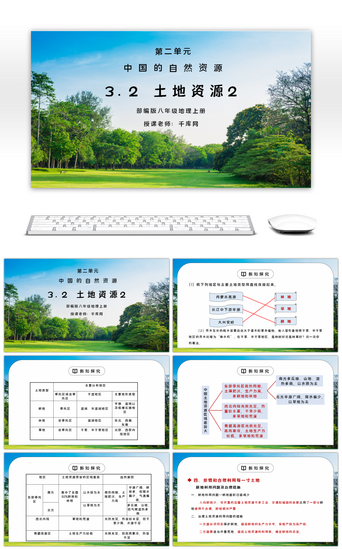 土地PPT模板_人教版八年级地理上册第三单元《中国的自然环境-土地资源》第二课时PPT课件