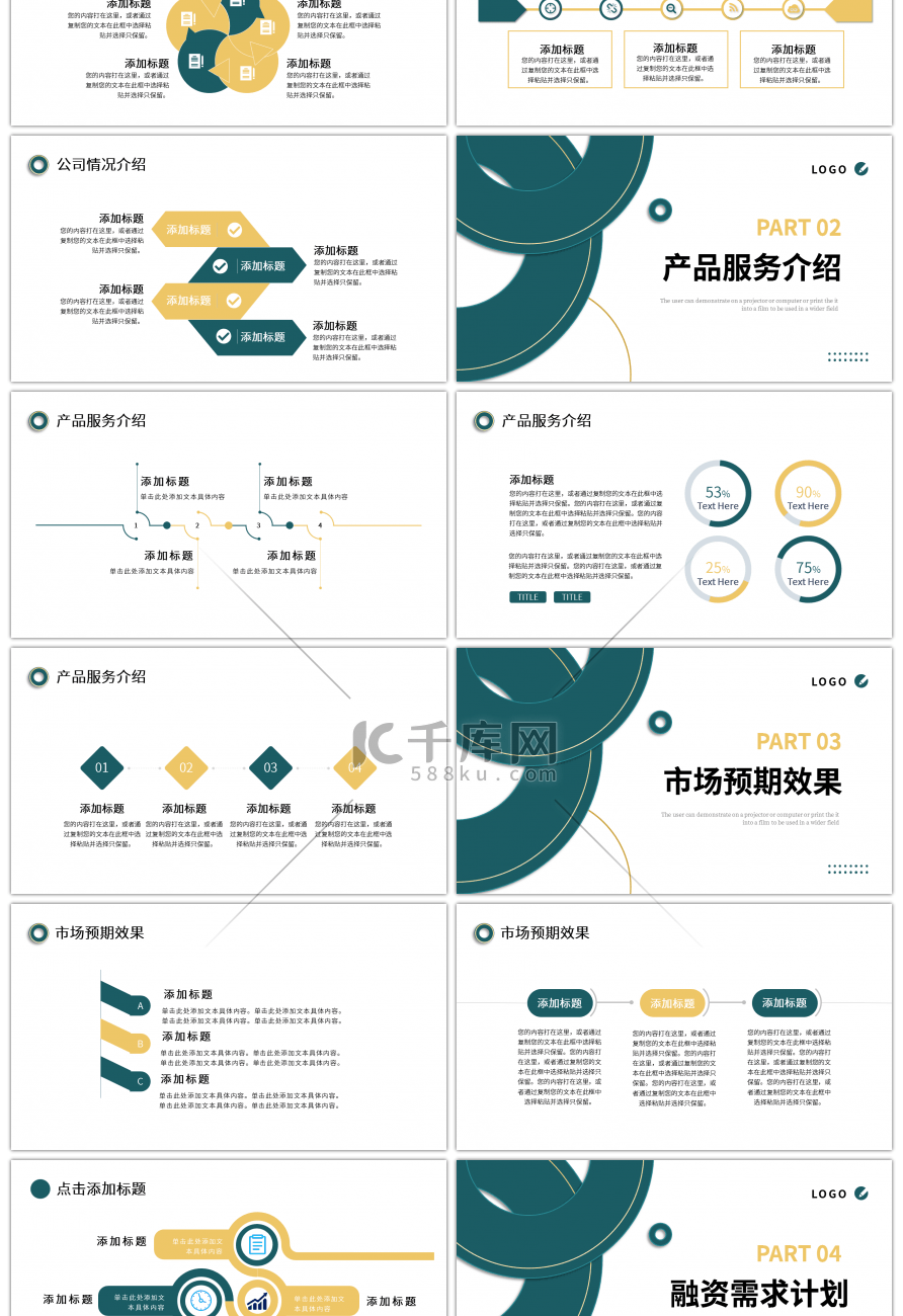 绿色金色简约大气质感项目融资计划书PPT