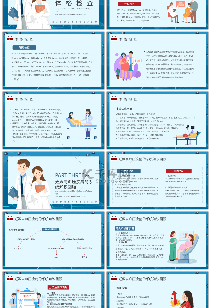 医生医疗蓝色科技医疗护理查房课件PPT模板