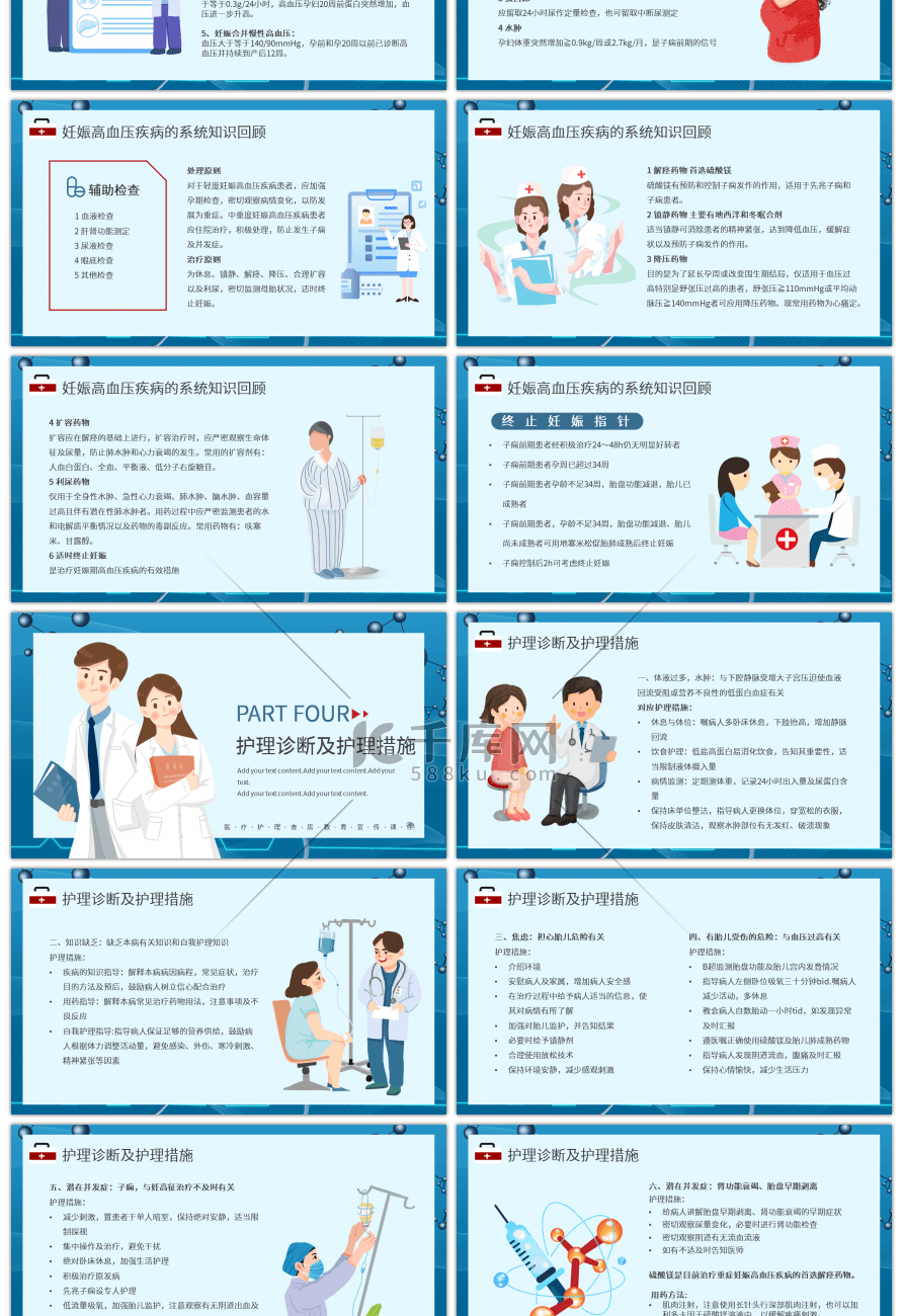 医生医疗蓝色科技医疗护理查房课件PPT模板