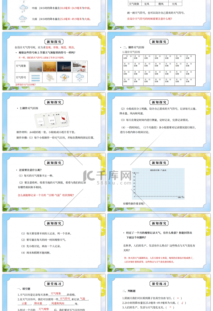 教科版四年级科学上册第一单元《天气-天气日历》PPT课件