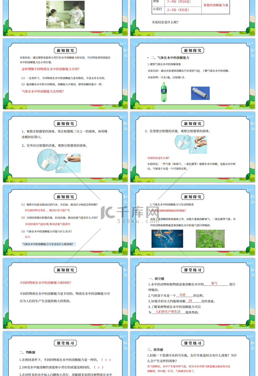 教科版四年级科学上册第二单元《溶解-不同物质在水中的溶解能力》PPT课件