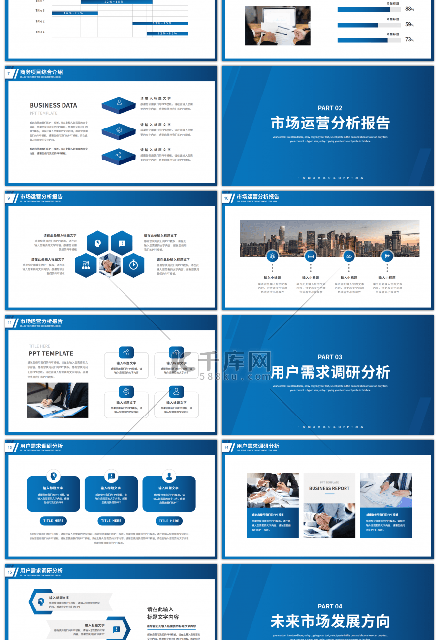 蓝色商务风商业项目计划书PPT模板