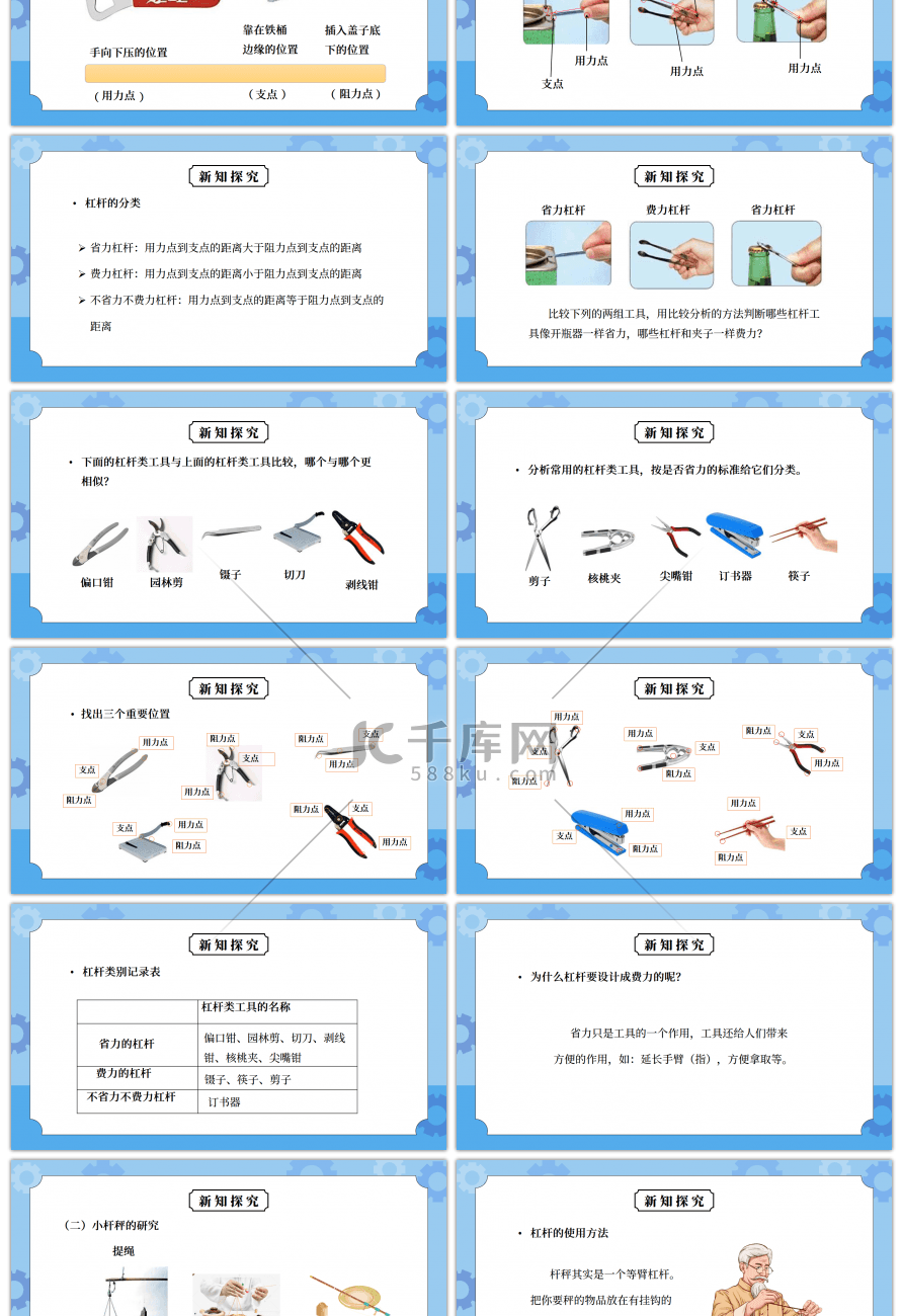 教科版六年级科学上册第一单元《工具和机械-杠杆类工具的研究》PPT课件