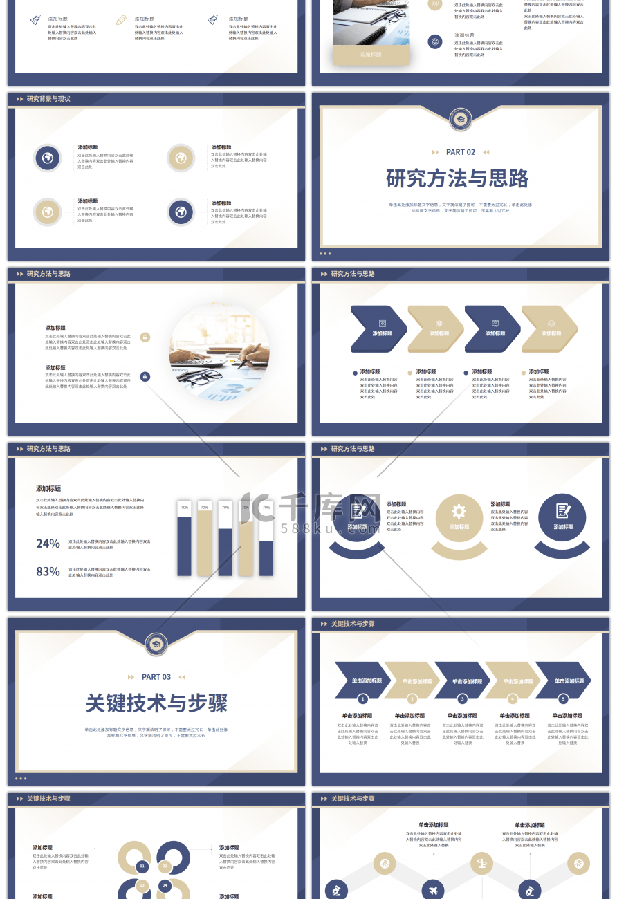 紫色金色简约风开题报告答辩PPT模板