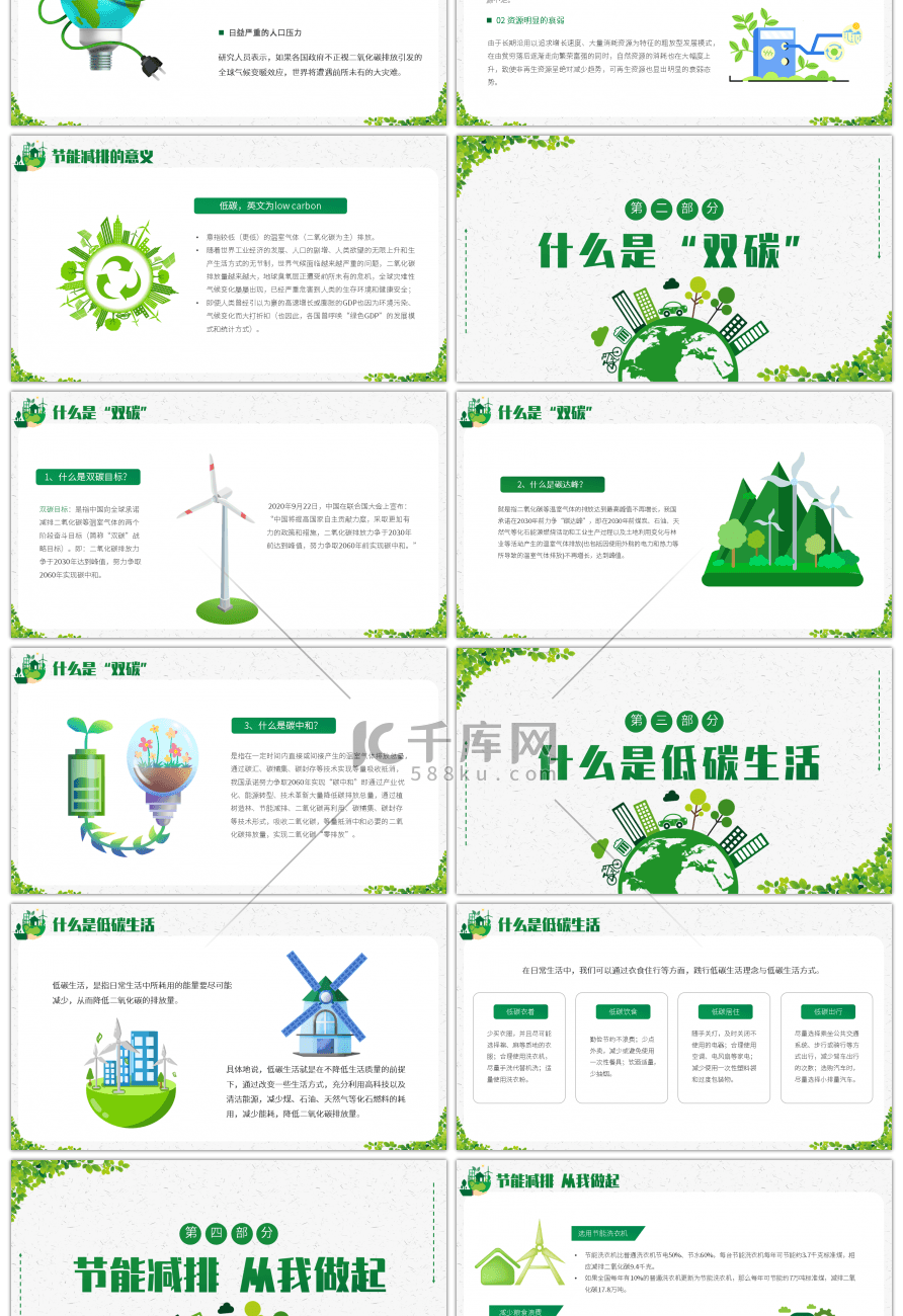 绿色节能减排低碳生活宣传PPT模板