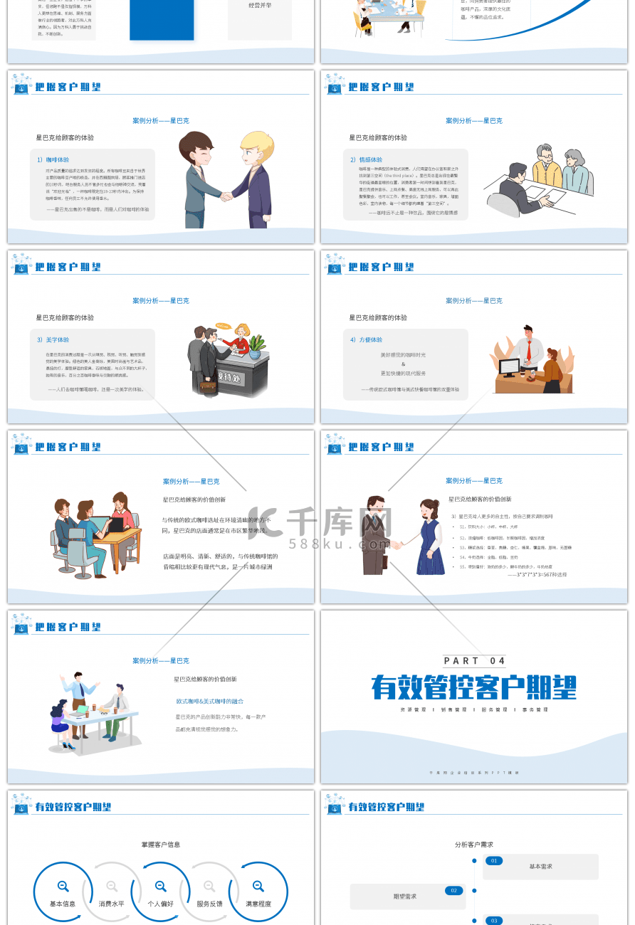 蓝色简约客户关系管理培训课件PPT模板