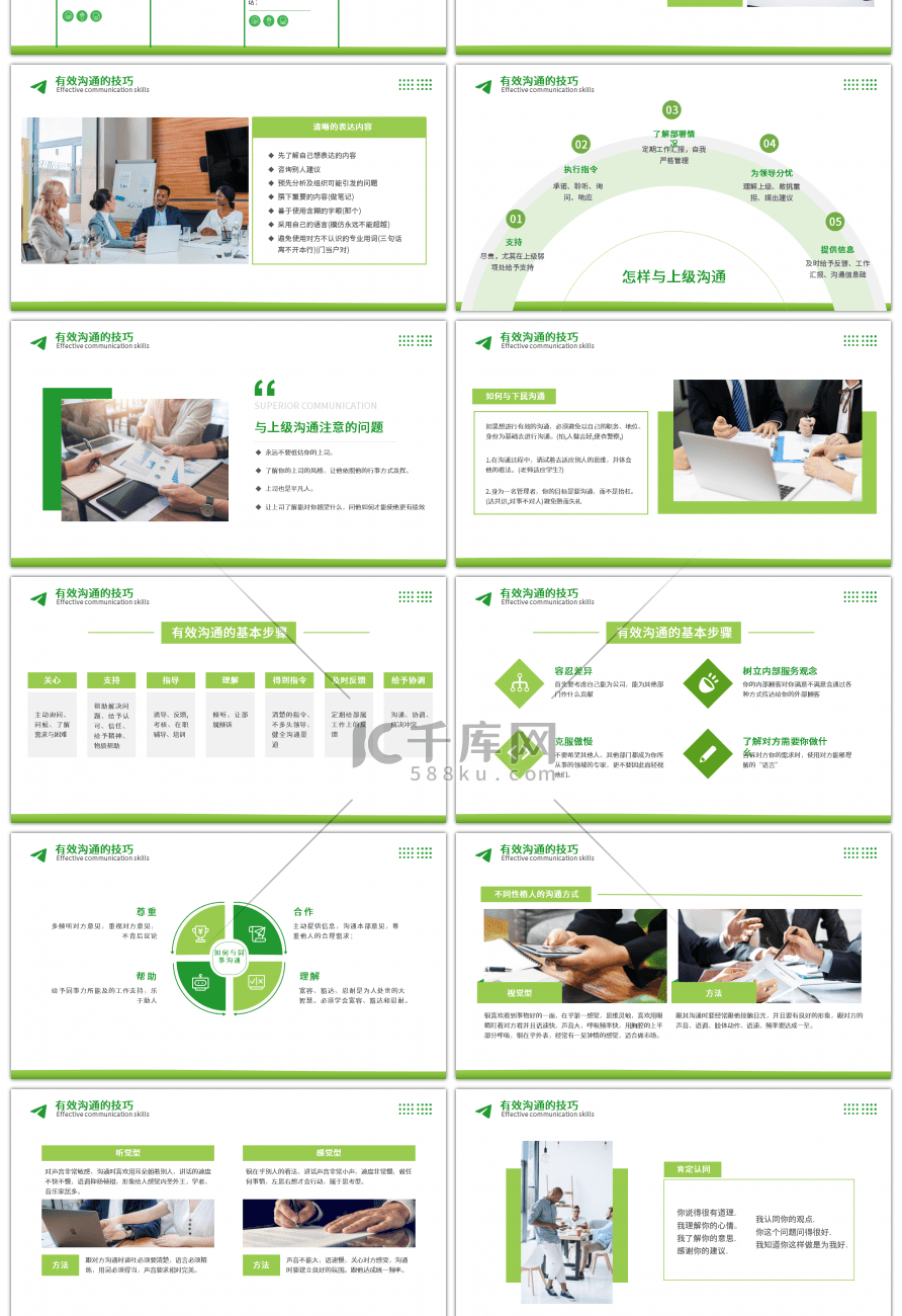 绿色商务有效沟通的技巧PPT模板