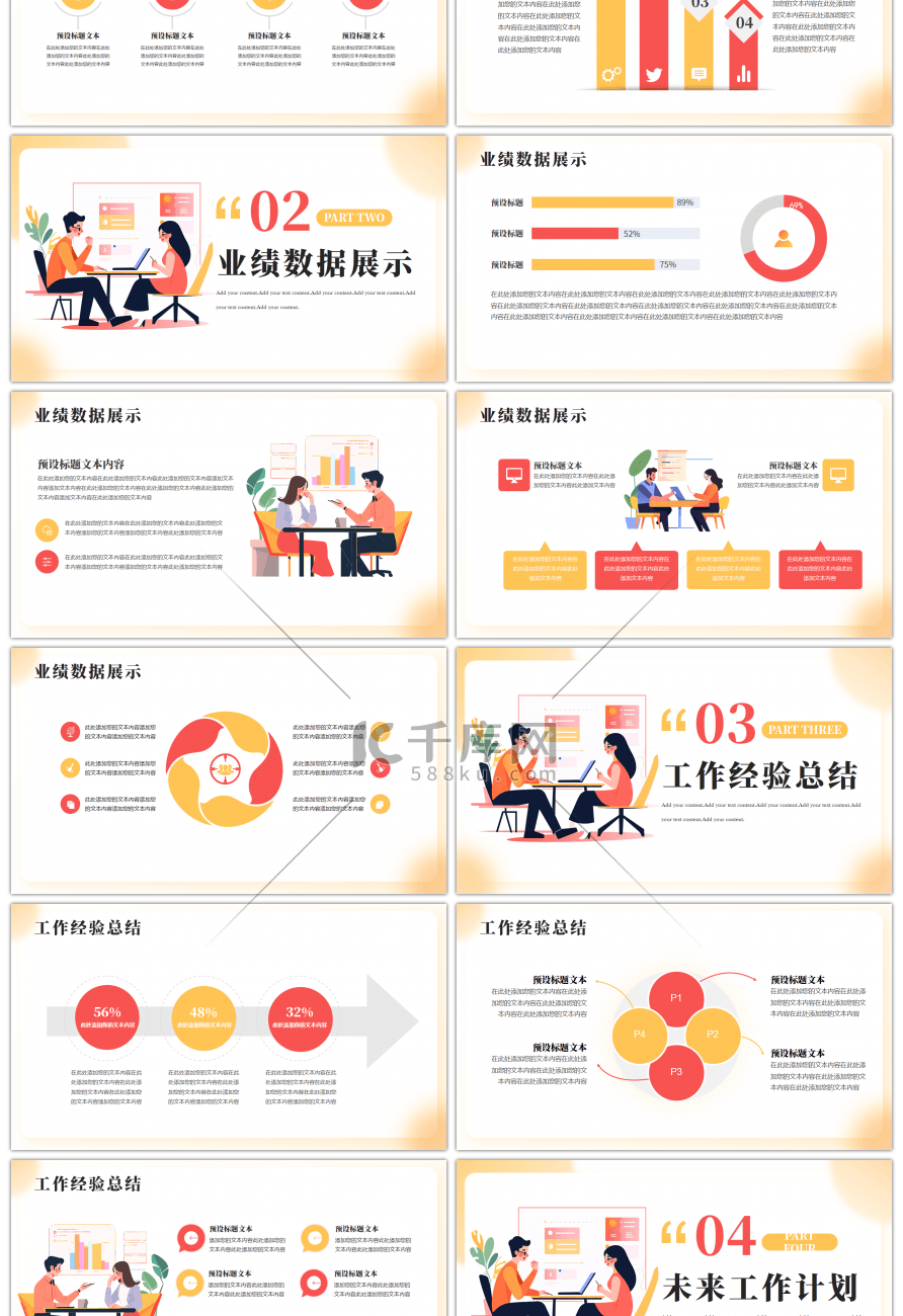 扁平商务互联网年终述职报告PPT