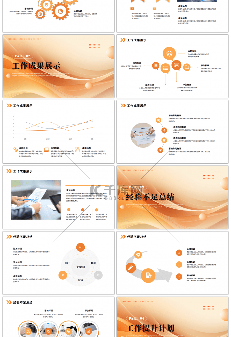 橙色商务年终总结工作计划ppt模板