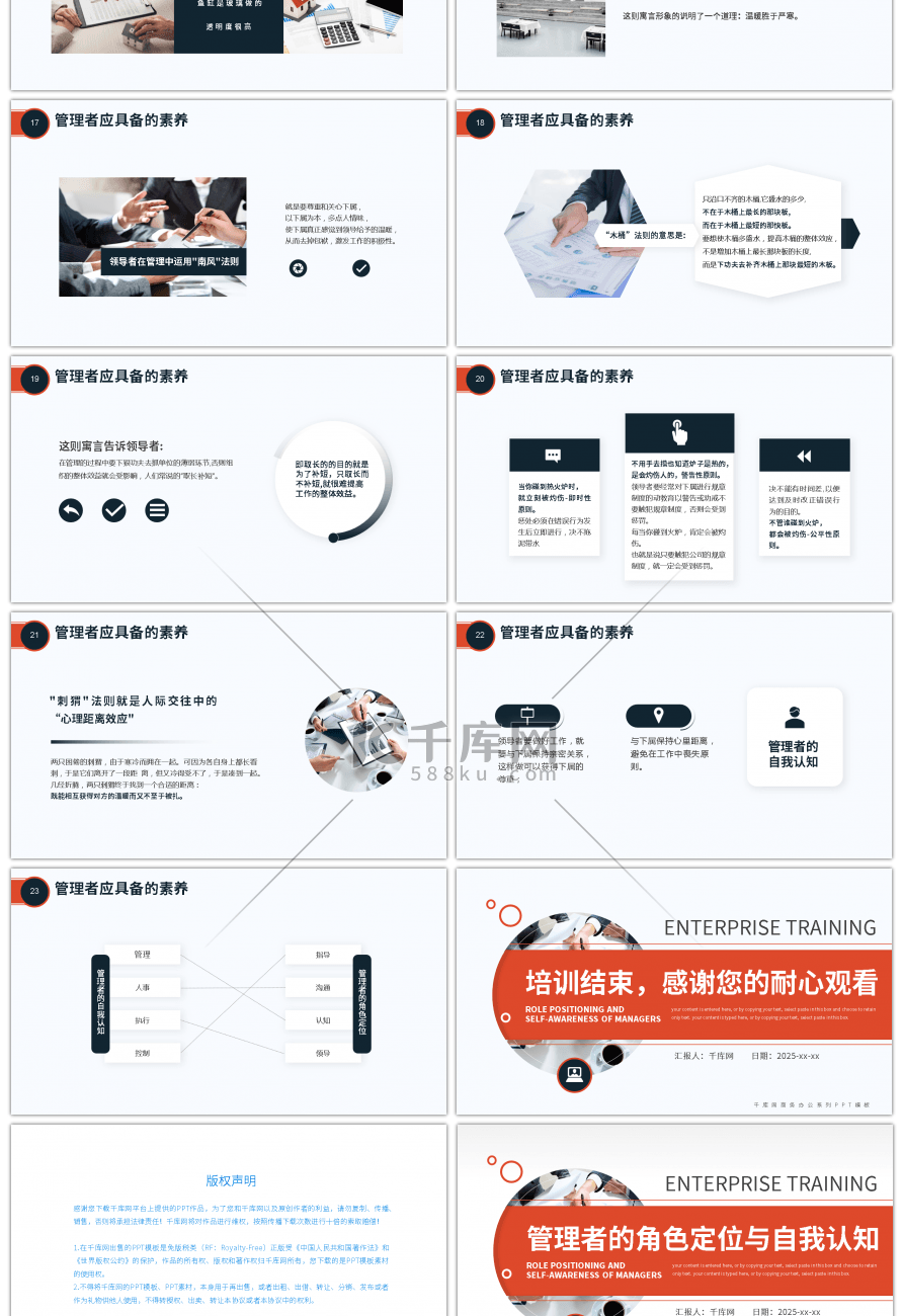 简约商务风企业管理技巧培训课件PPT模板