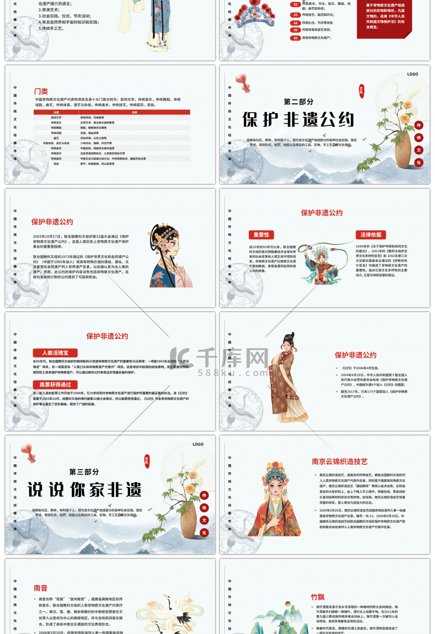 中国风校园非遗传承中国实践主题课件PPT