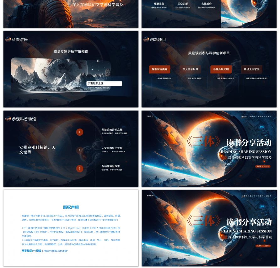 棕色科技感三体读书分享PPT