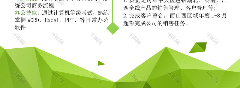 绿色时尚创意几何设计师通用求职word简