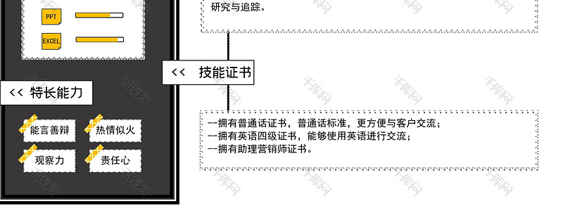 个性创意风销售经理求职简历word模板