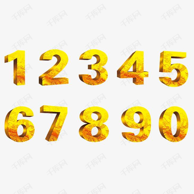 黄金立体数字艺术字