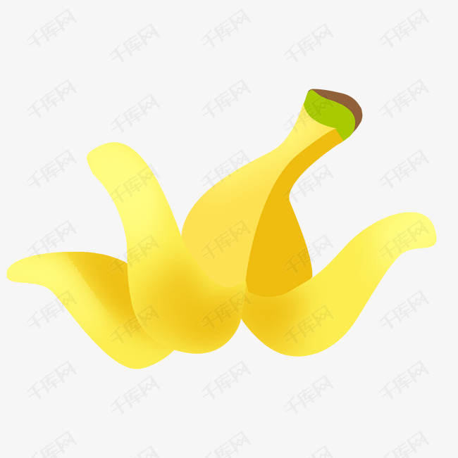 卡通手绘水果香蕉皮