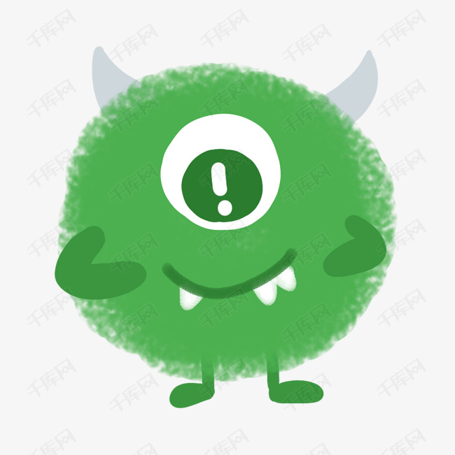 绿色呆萌可爱小怪兽