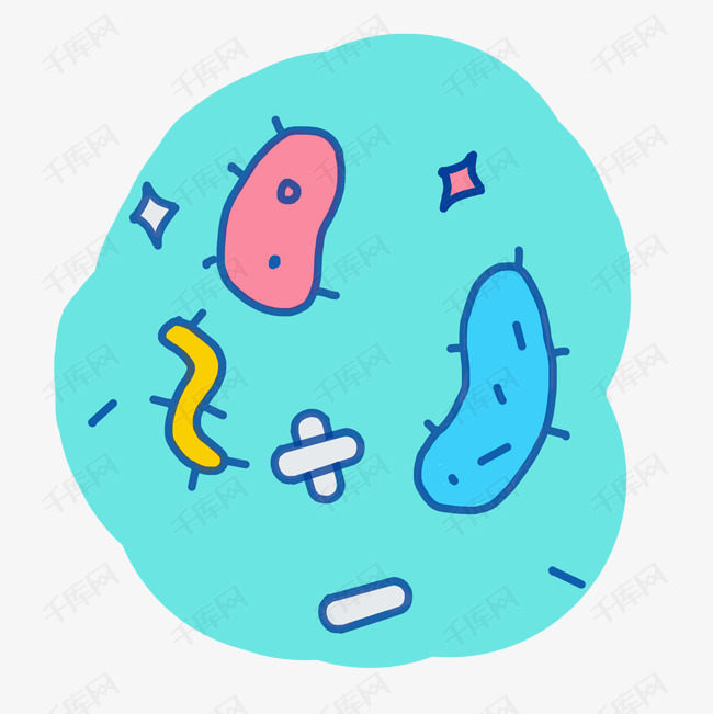 细菌手绘创意矢量免抠图png