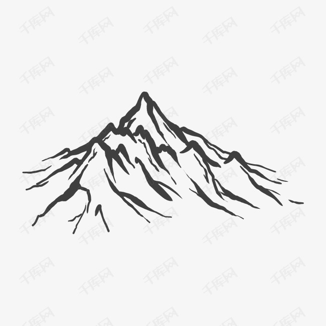 创意水墨山峰矢量图