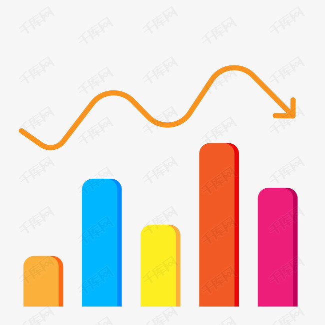 矢量图彩色柱状图