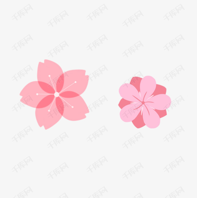 卡通手绘粉红色桃花春季樱花桃花