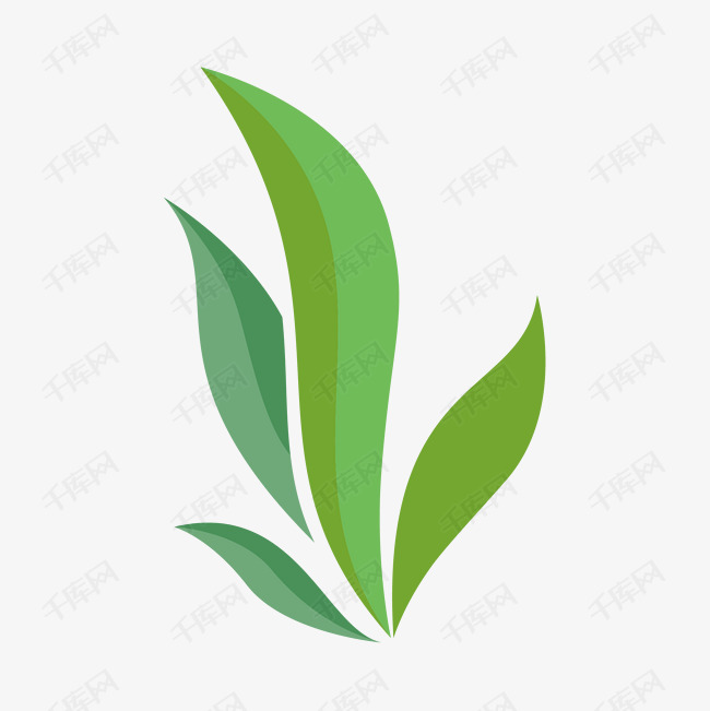 蓝绿色叶子logo元素