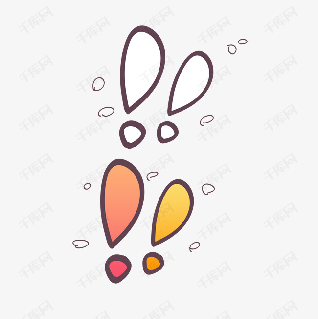 手绘可爱叹号