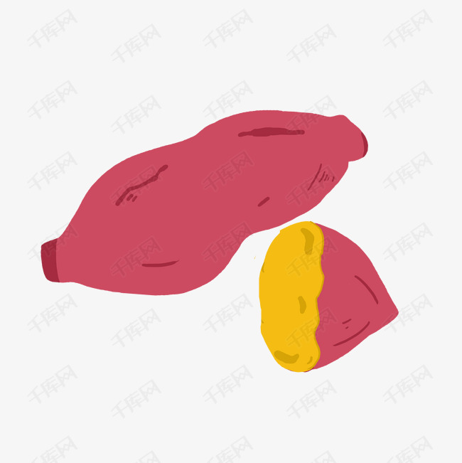 卡通美味烤红薯插画png
